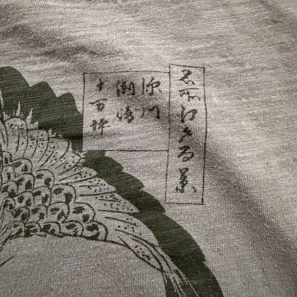 Uniqlo UT Hiroshige Edo Graphic T-Shirt Gray Cotton Large 341-447949(22-01)